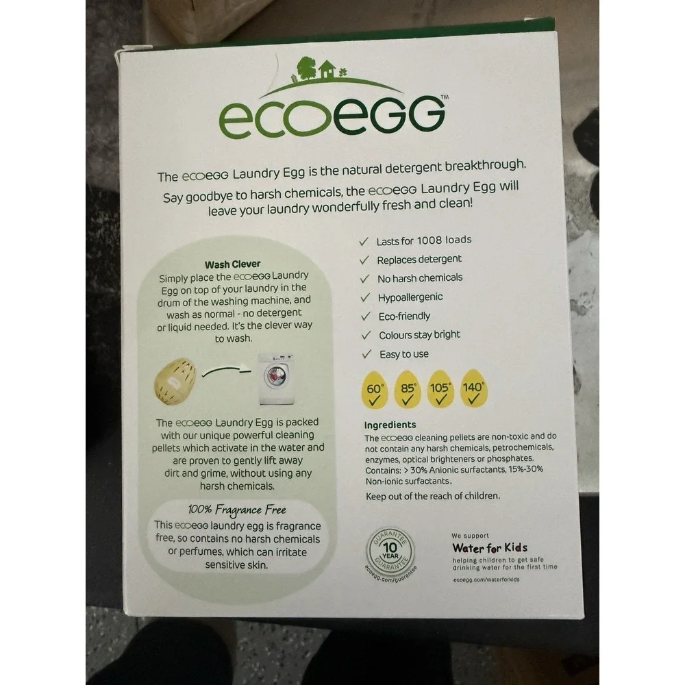 Ecoegg 1008 Load Colors and Whites Laundry Kit UNSCENTED FRAGRANCE FREE NEW!